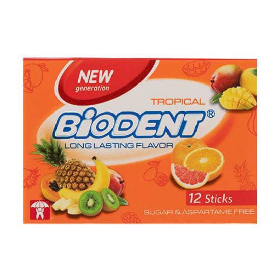 آدامس بایودنت با طعم استوایی بسته 12 عددی