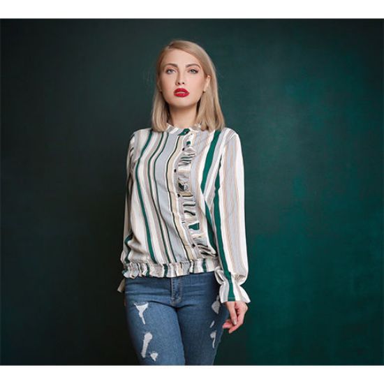 Picture of بلوز جلو دکمه دار طوسی