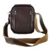 Picture of کیف دوشی چرم قهوه ای رنگ دو زیپه