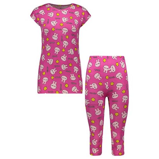 Picture of ست تاپ و شلوار برمودا سرخابی طرح سویتی کد 502