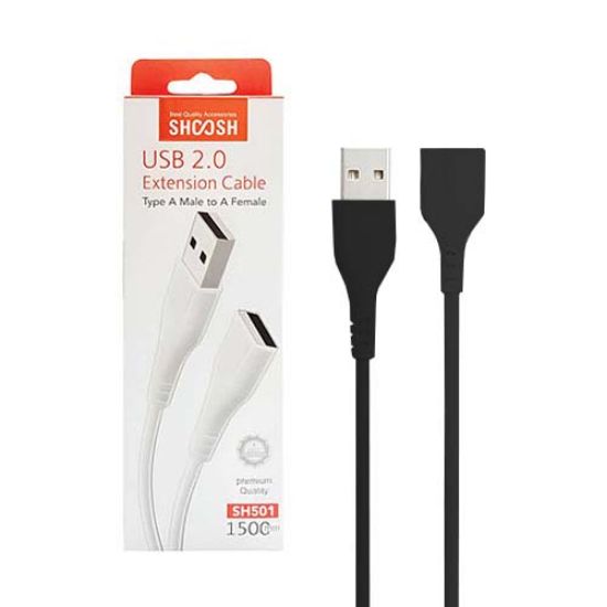 Picture of کابل افزایش طول USB شوش مدل SH501 طول 1.5 متر مشکی