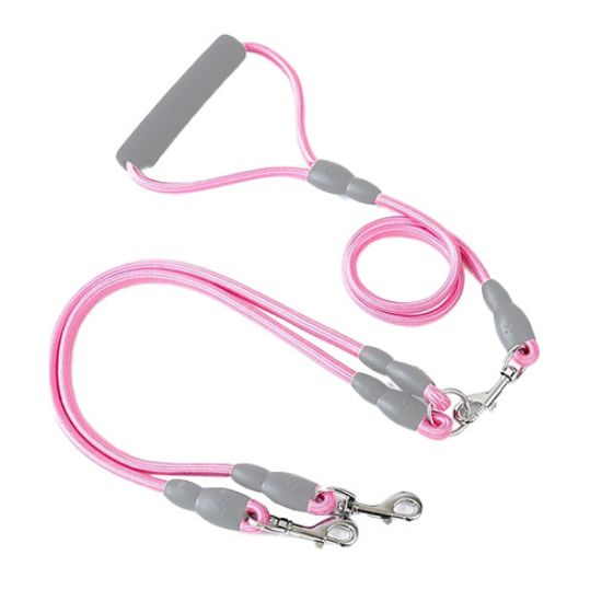 Picture of بند قلاده دو قلو سگ طول 1.3 متر صورتی